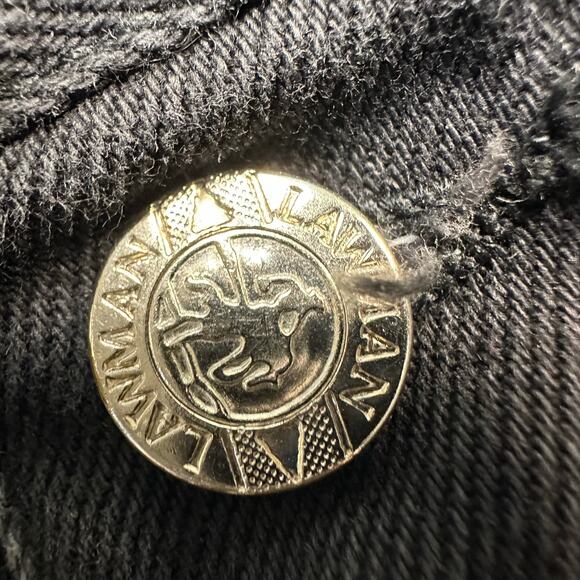 Vintage 1990’s Lawman Black Denim Exposed Button Fly Straight Leg Jeans Western - Picture 7 of 8